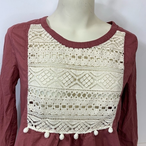 Umgee Boho Style Blouse with Pom Poms - Picture 3 of 7